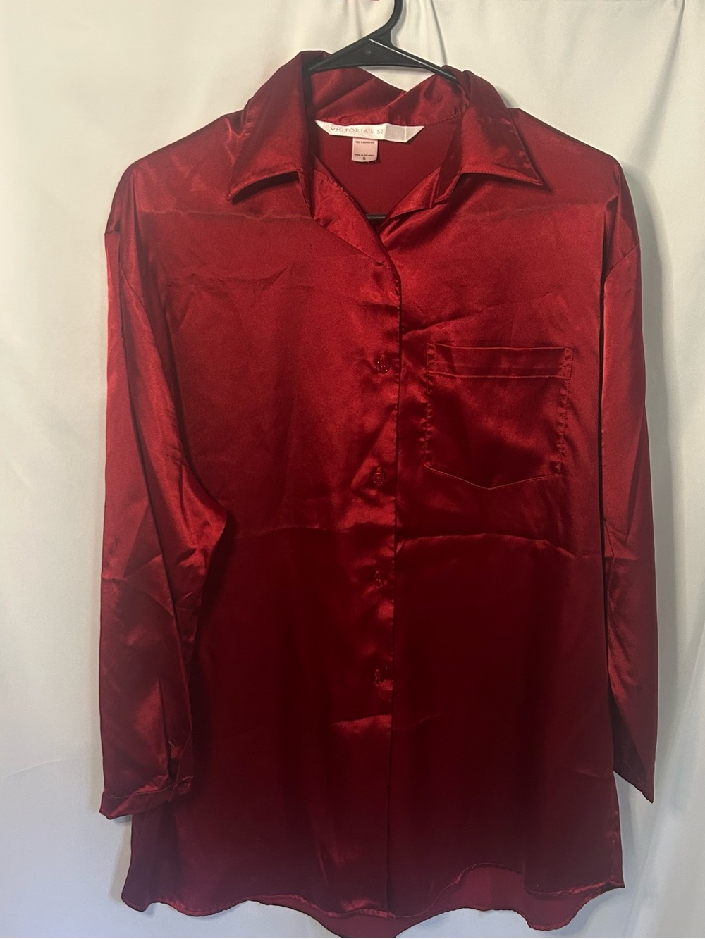 Victoria's Secret Red Satin Sleep Shirt